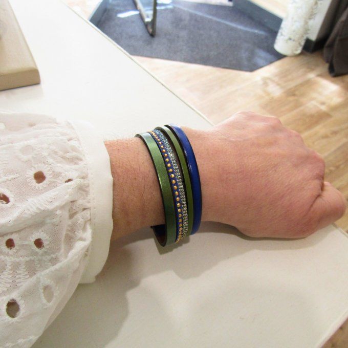  BRACELET CEPHEE BLEU DUR OLIVE