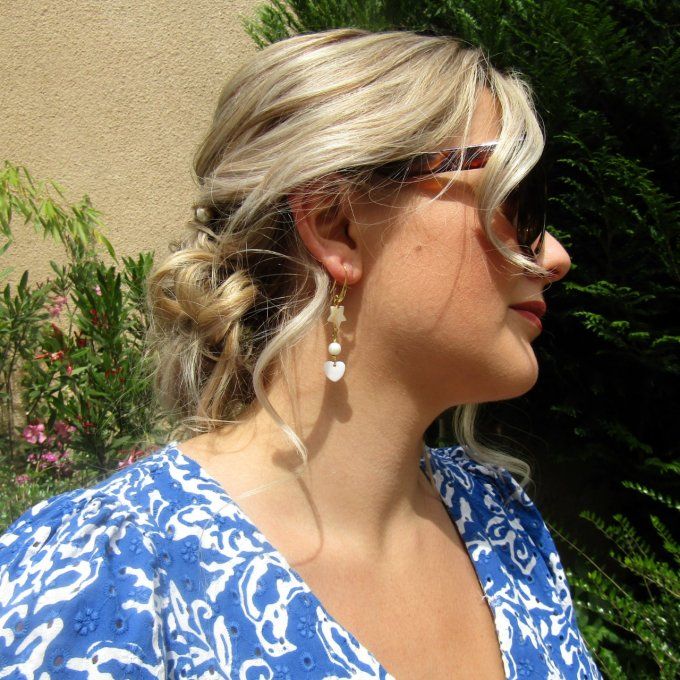 BOUCLES CASCADE NACRE