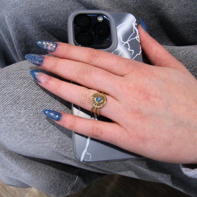 BAGUE WHEEL AQUA