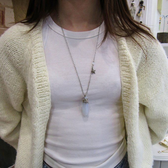 COLLIER TOTEM CALCEDOINE