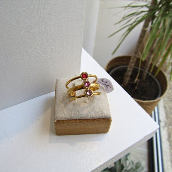 BAGUE TRINITE ROSE ROUGE