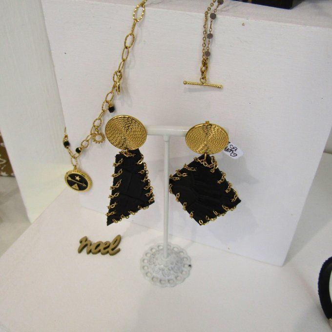 BOUCLES GLEPNIR CROCO NOIR