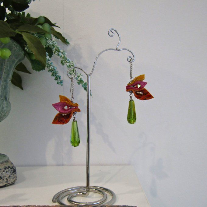 BOUCLES ANCOLIE GOUTTE VERTE