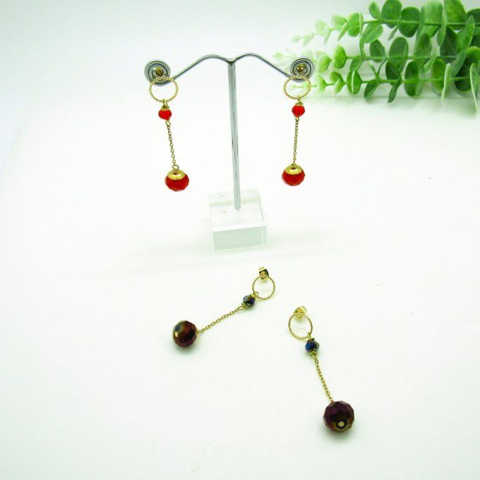 BOUCLES IRIDIA ROUGES