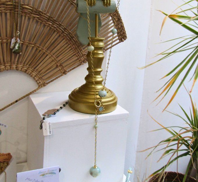 SAUTOIR COULISSANT AMAZONITE