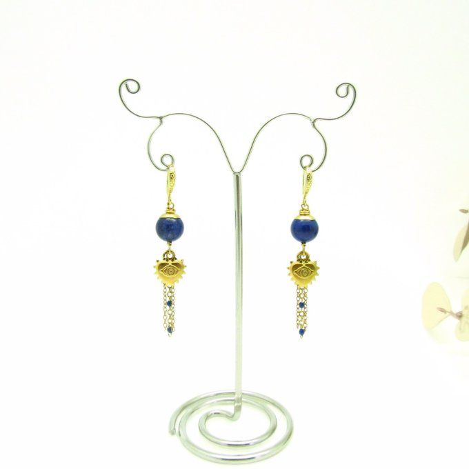 BOUCLES COEUR LAPIS
