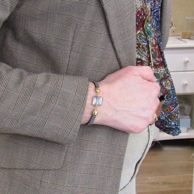BRACELET CUIR LIME VERT