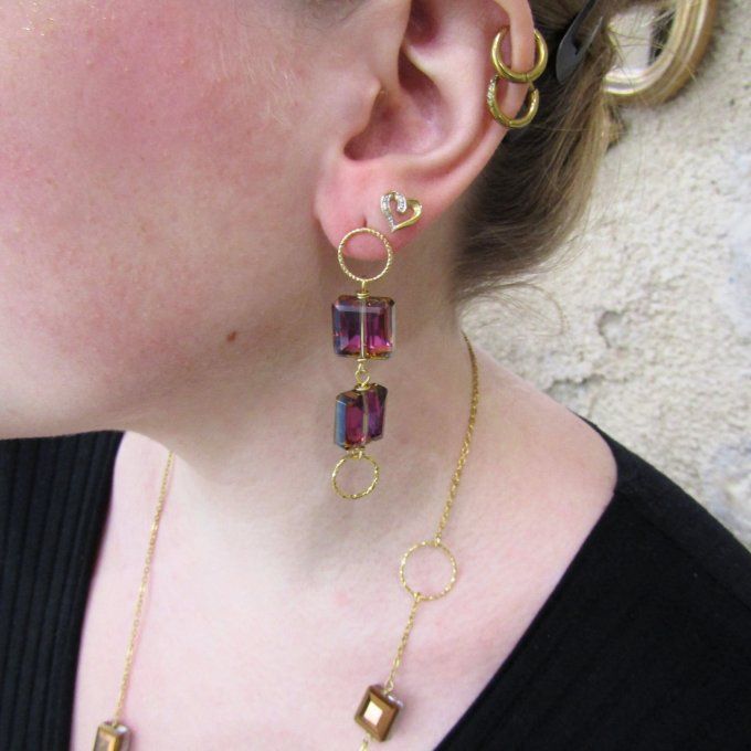 BOUCLES LIME DOUBLE CHILI ROSE