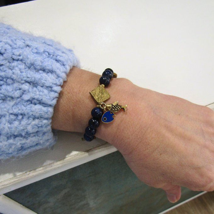 BRACELET LAPIS POISSONS