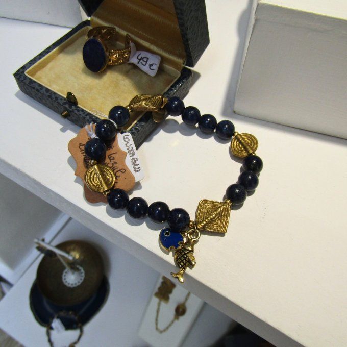 BRACELET LAPIS POISSONS