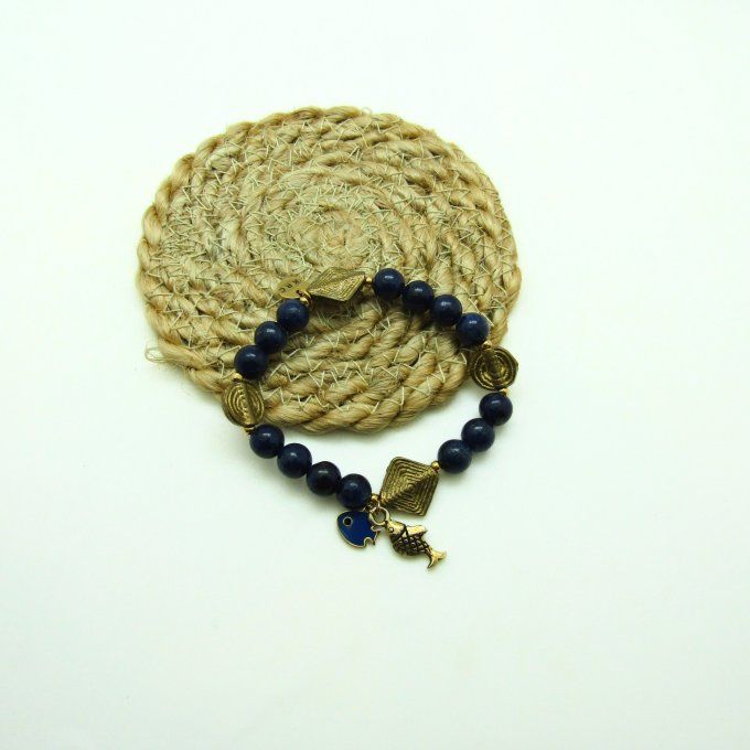 BRACELET LAPIS POISSONS