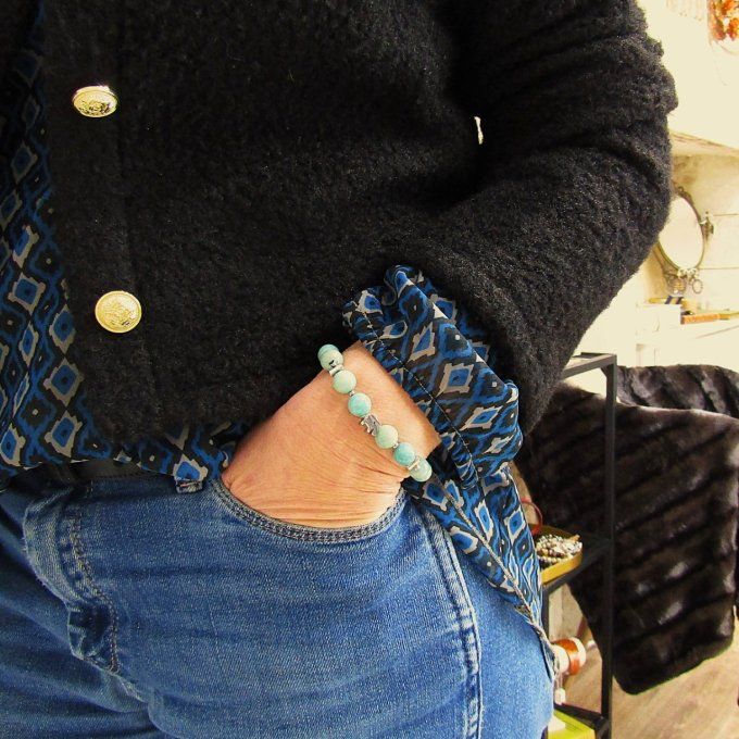BRACELET ELEPHANT AMAZONITE