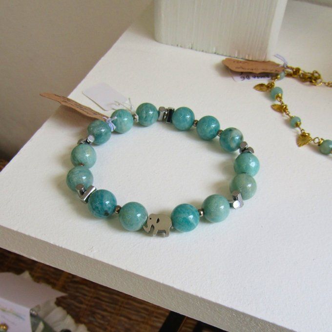BRACELET ELEPHANT AMAZONITE
