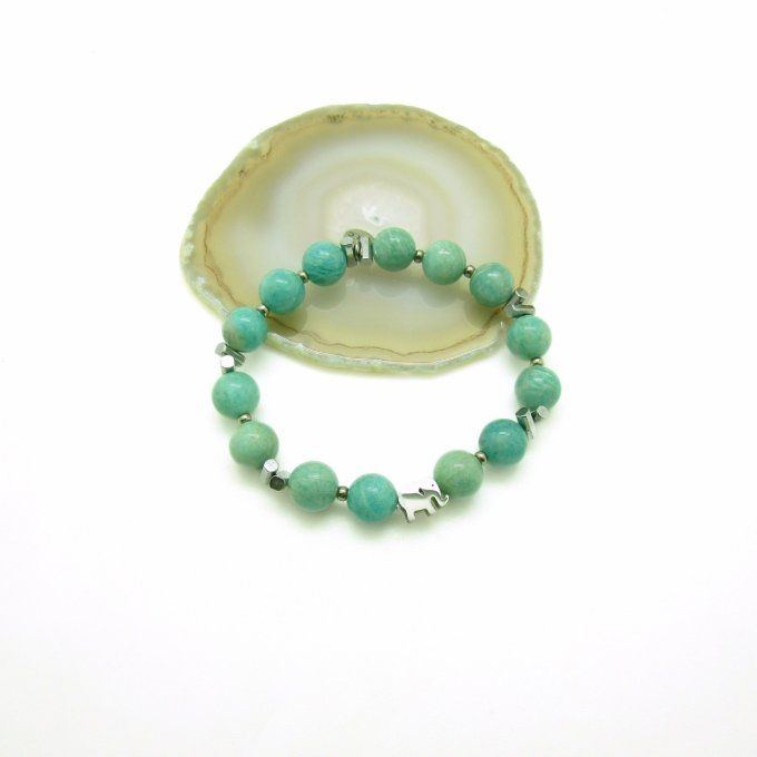 BRACELET ELEPHANT AMAZONITE