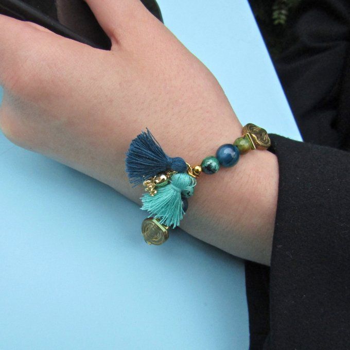 BRACELET LOUISA AZURITE  SEPIA