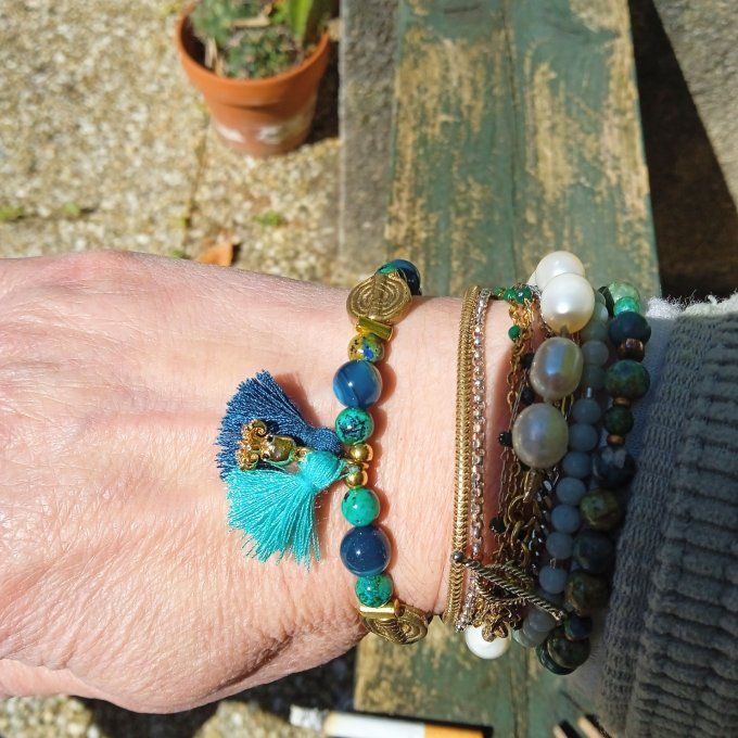 BRACELET LOUISA AZURITE  SEPIA
