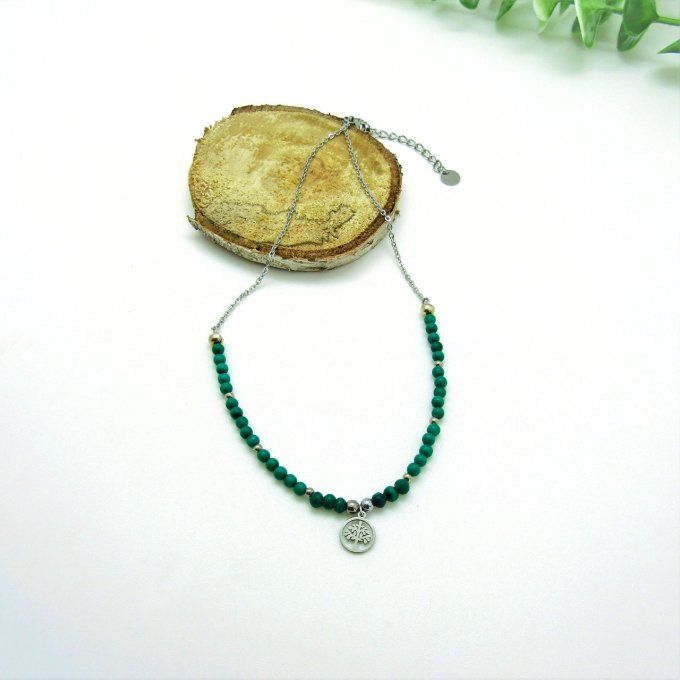 COLLIER LUCKY MALACHITE