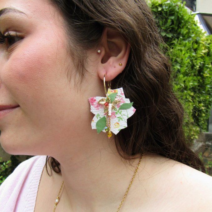 BOUCLES NIGELLE ROSE JAUNE OR XL