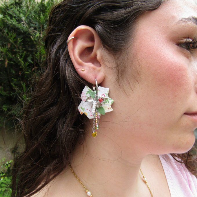 BOUCLES NIGELLE ROSE JAUNE PLATINE