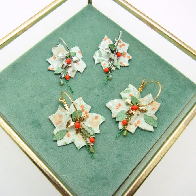 BOUCLES NIGELLE PASTEL ORANGE PLATINE 