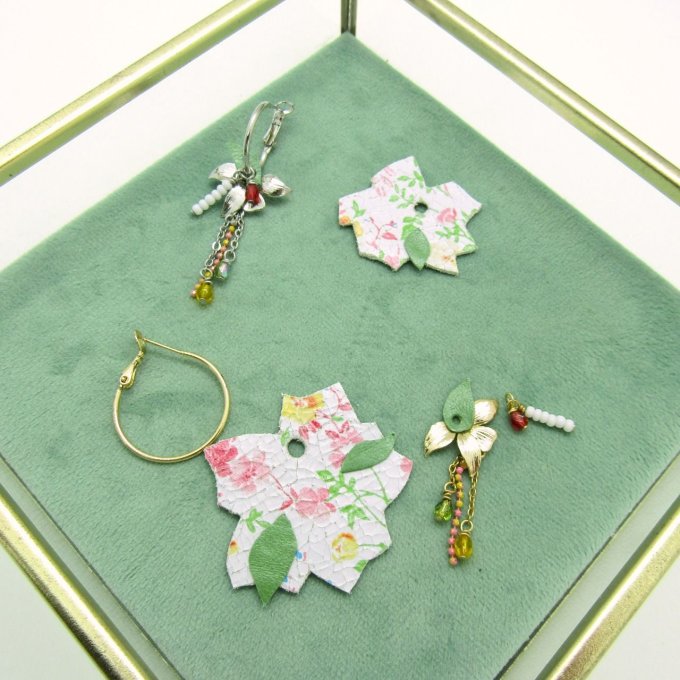 BOUCLES NIGELLE ROSE JAUNE PLATINE