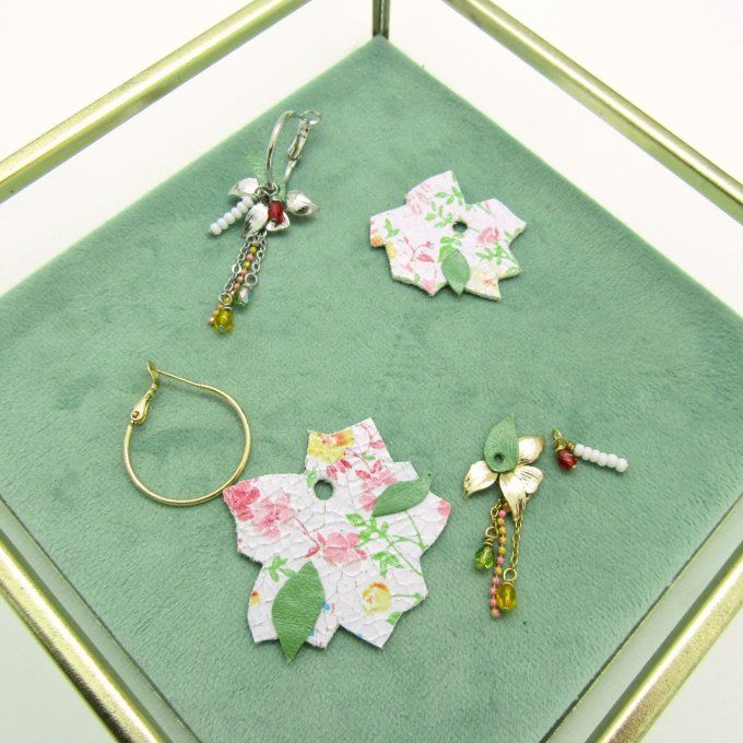 BOUCLES NIGELLE ROSE JAUNE OR XL