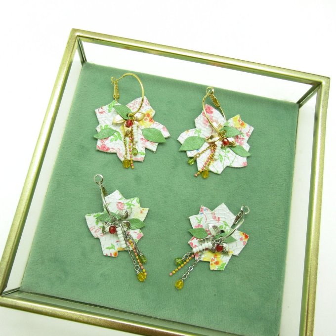 BOUCLES NIGELLE ROSE JAUNE PLATINE