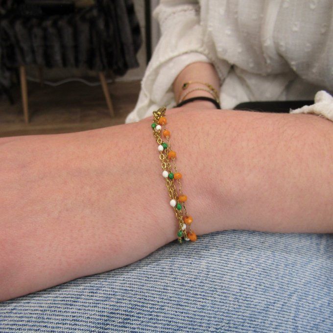 BRACELET NIRA BLANC ORANGE VERT 