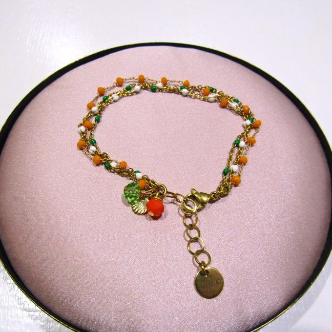 BRACELET NIRA BLANC ORANGE VERT 