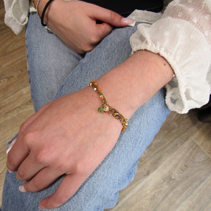 BRACELET NIRA BLANC ORANGE VERT 