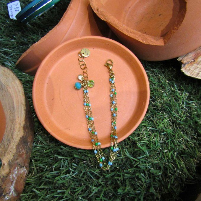 BRACELET NIRA CIEL TURQUOISE VERT