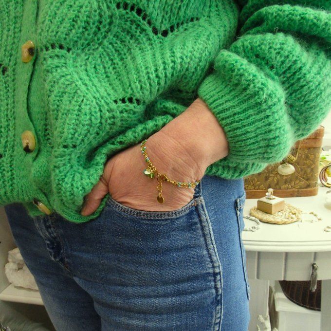 BRACELET NIRA CIEL TURQUOISE VERT