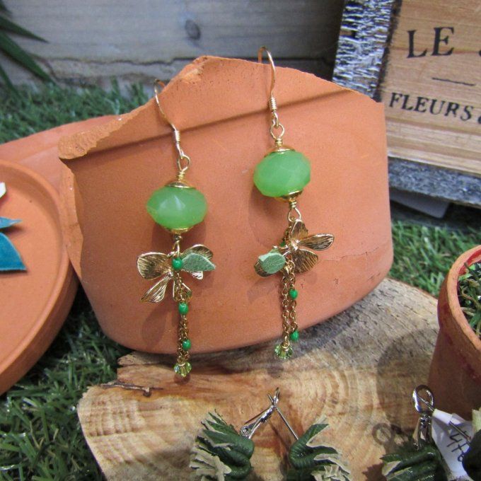BOUCLES ORCHID VERTES