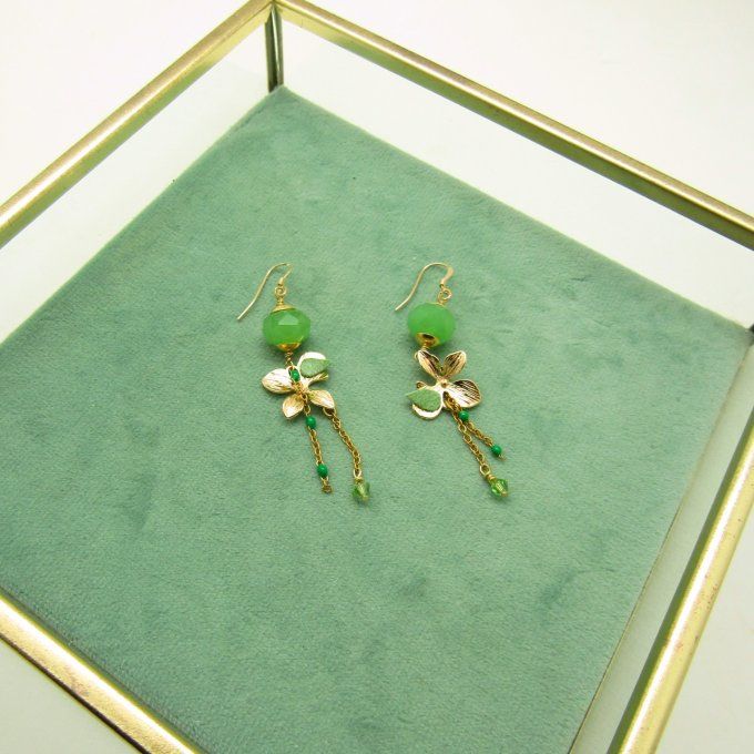 BOUCLES ORCHID VERTES