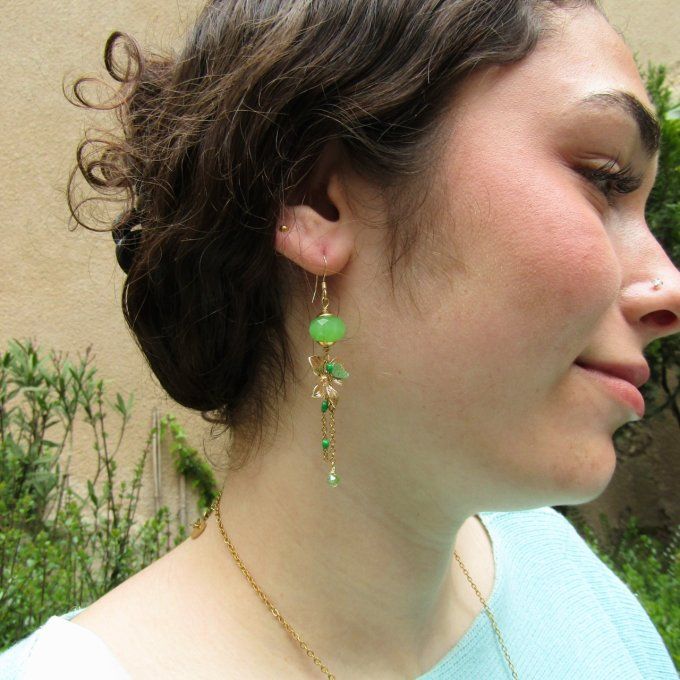 BOUCLES ORCHID VERTES