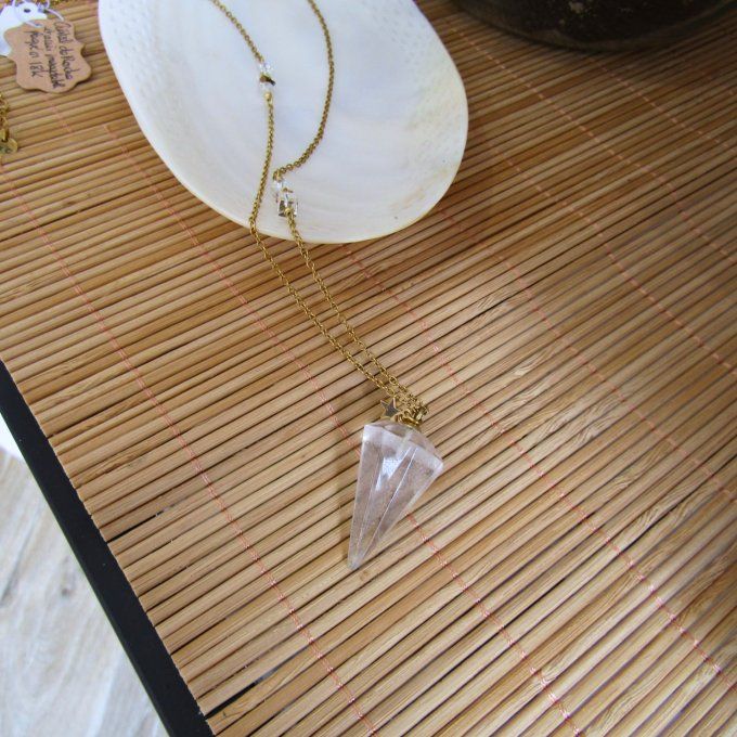 COLLIER PENDULE CRISTAL DE ROCHE