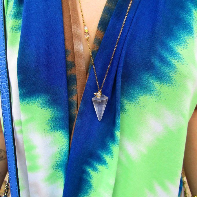 COLLIER PENDULE CRISTAL DE ROCHE