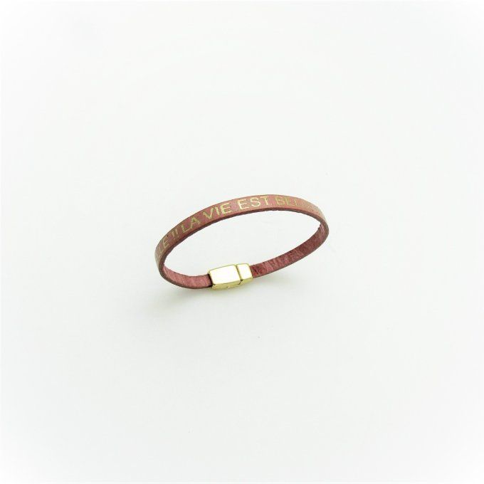 BRACELET POSITIVE ROSE SAUMON