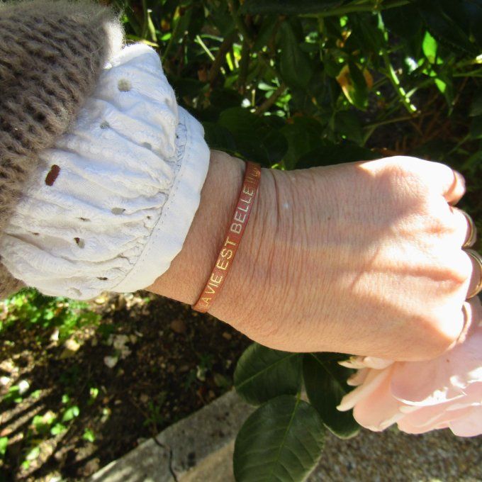BRACELET POSITIVE ROSE SAUMON