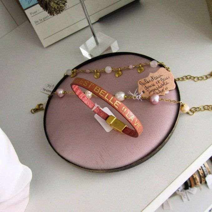 BRACELET POSITIVE ROSE SAUMON