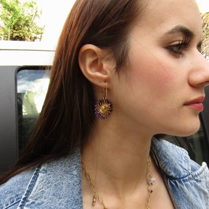 BOUCLES RA VIOLET OR