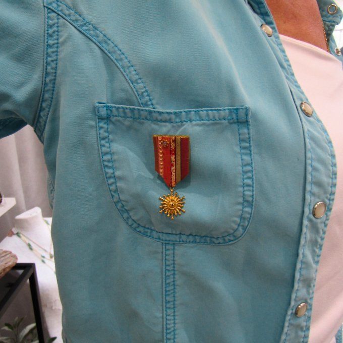 BROCHE RECOMPENSE ROSE ORANGE