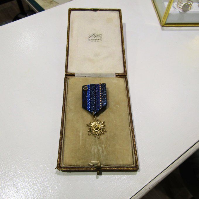 BROCHE RECOMPENSE BLEU OR