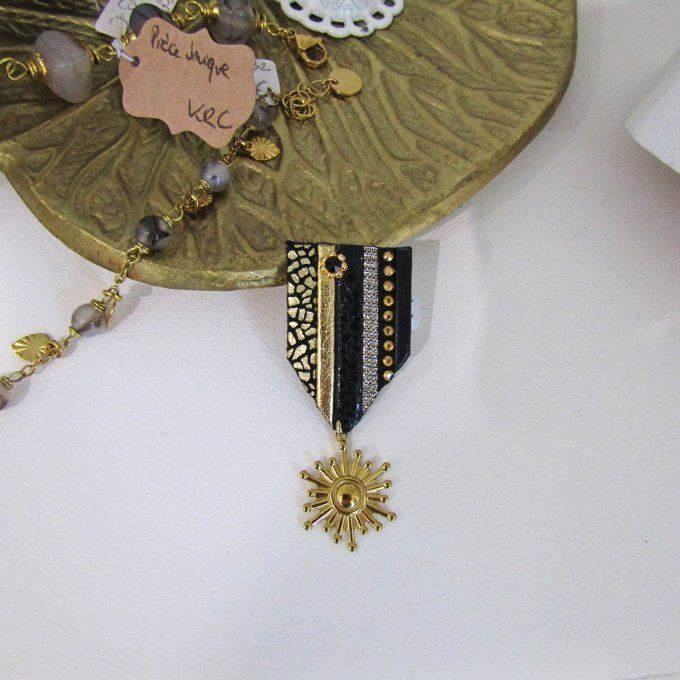 BROCHE RECOMPENSE NOIRE OR