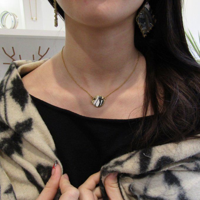 COLLIER SELENE FEUILLAGE COURT 