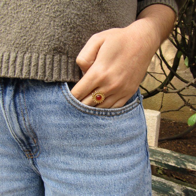 BAGUE SOLARE CORNALINE