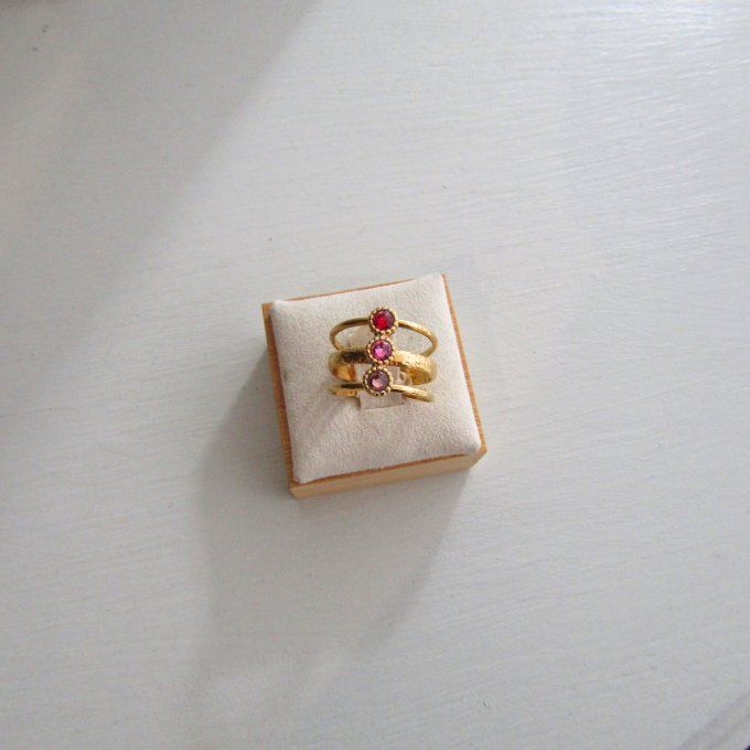 BAGUE TRINITE ROSE ROUGE