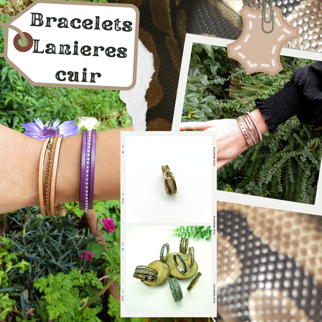 Bracelets lanières cuir femmes